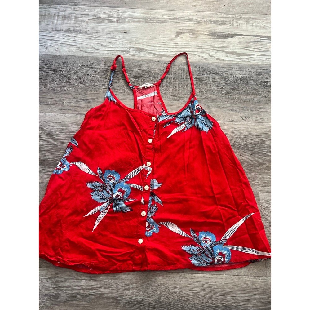 Vans Off the wall Floral Tank Top Womens M Red and Floral adjustable straps new